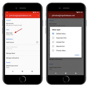 Presis - G Suite - Gmail Android app stap 1 en 2 Presis - G Suite - Gmail Android app stap 1 en 2