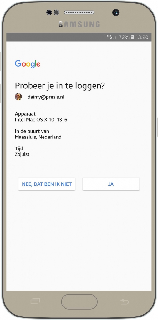 Presis - G Suite update - Google prompt mobiele melding Presis - G Suite update - Google prompt mobiele melding