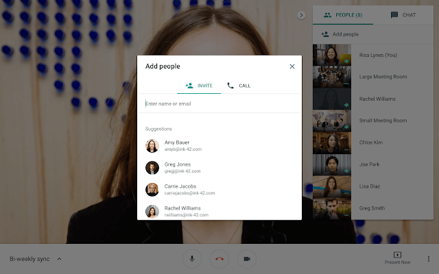 Presis - G Suite - Hangouts video meeting deelnemer toevoegen Presis - G Suite - Hangouts video meeting deelnemer toevoegen