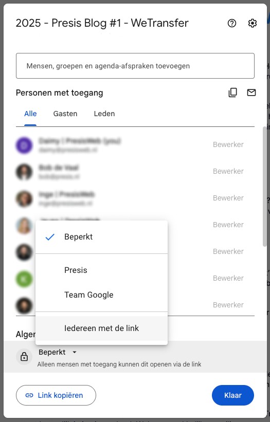 Presis - alternatief voor WeTransfer